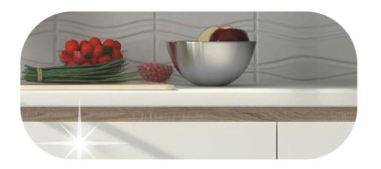 Kuchyně Lilouse 260 cm dub sonoma + lesk extra vysoký bílý *výprodej