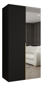 Šatní skříň 100 cm Alice 2 (černá + zlatá)