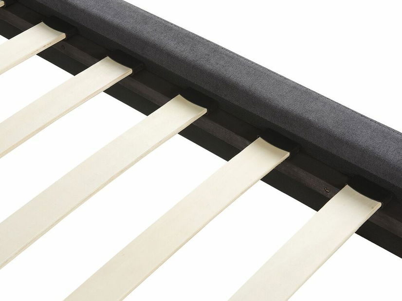 Manželská postel 160 cm MELIA (polyester) (tmavě šedá) (s roštem)