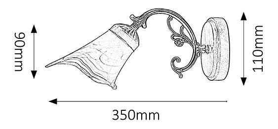 Nástěnné svítidlo Rustic 3 7091 (bronzová + ořech vlašský + hnědá)