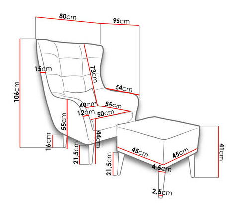 Křeslo Fendora (s taburetem) (kronos 29)