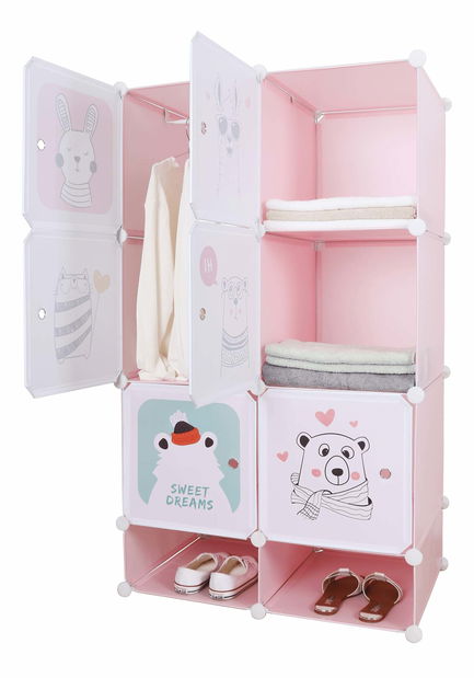 Modulárna skříň Finnstar (růžová + dětský vzor) *bazar