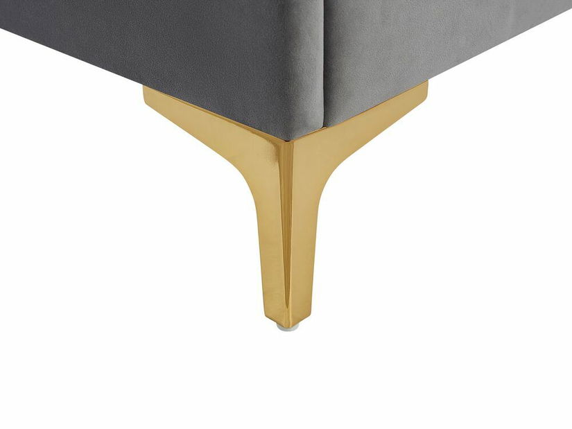 Manželská postel 180 cm LIMO (polyester) (šedá) (s roštem)