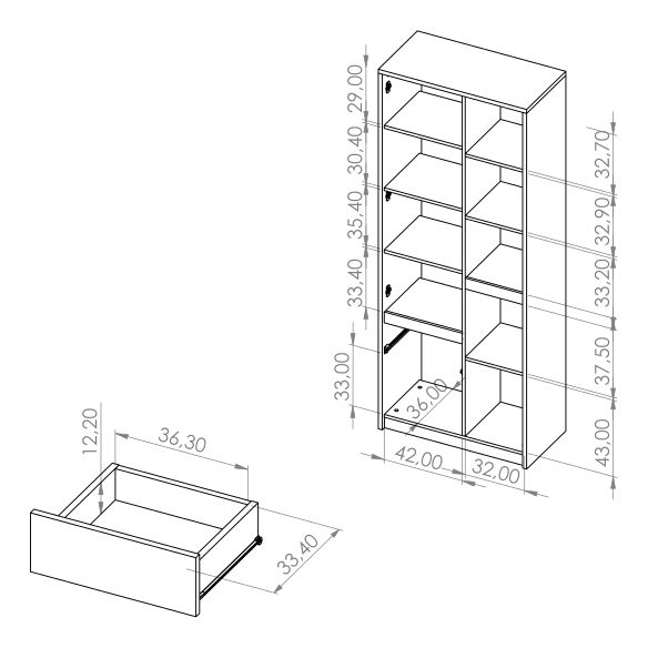 Policová skříň Desayuno R2D1SZ (dub monastery + lesk černý)