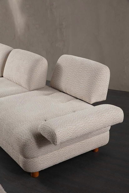 Rozkládací pohovka Nicel (béžová) (s úl. prostorem)