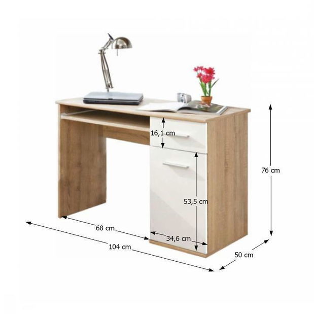 PC stolek Ericus Typ 06 Bílá