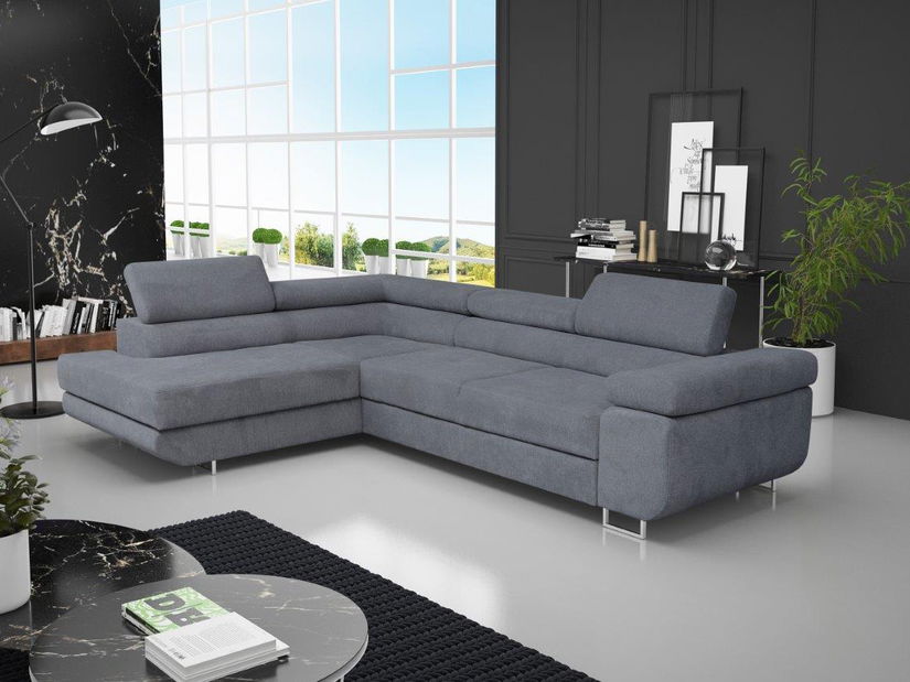 Rohová sedačka Moshe (tmavě šedá) (P)