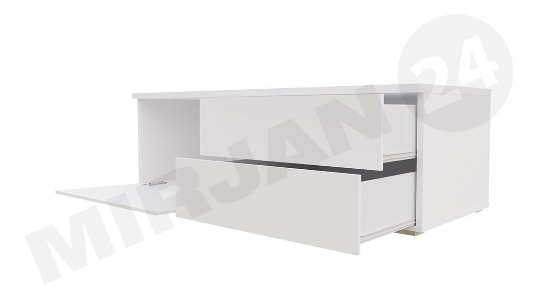 TV stolek Coral XI Double (bílá + šedý lesk)