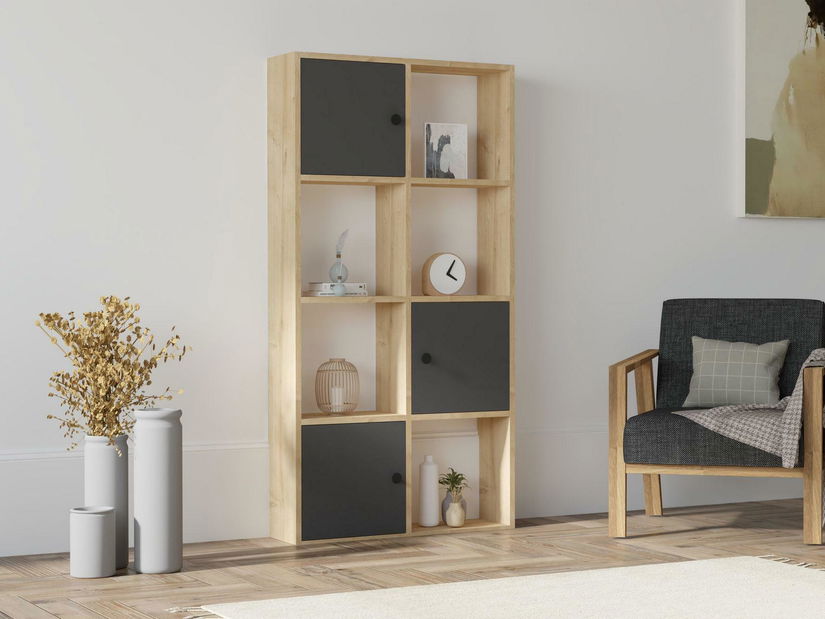 Regál Kitetu (dub safírový + antracit)