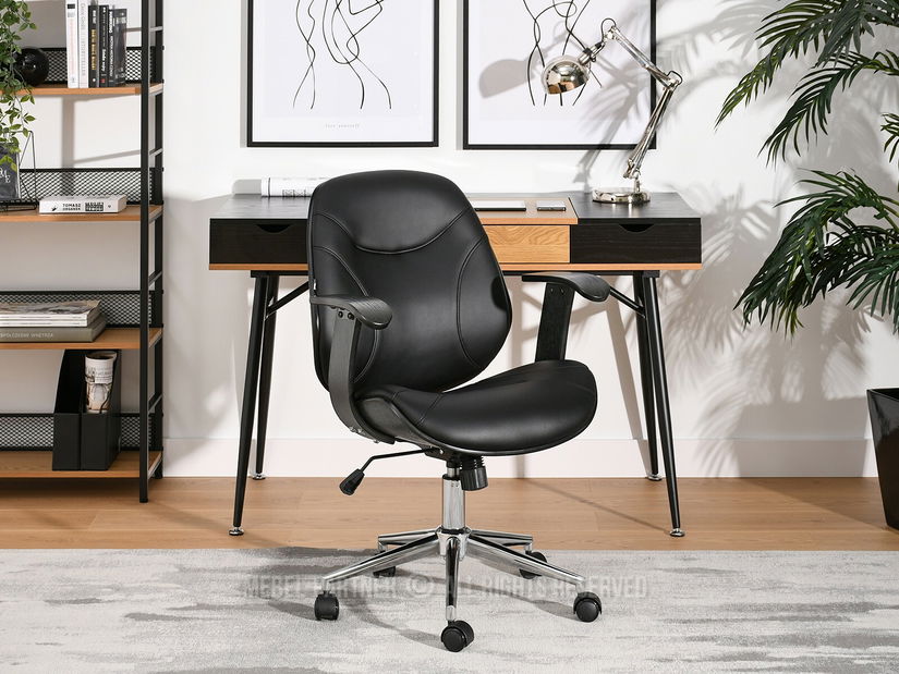 Křeslo Raynold (černé dřevo + chromová)