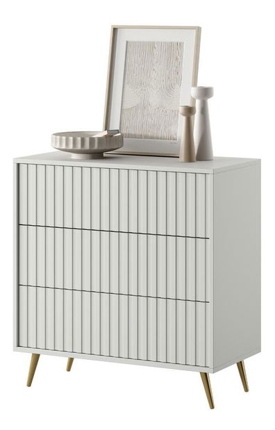 Komoda Biel B6 (bílá + zlatá)