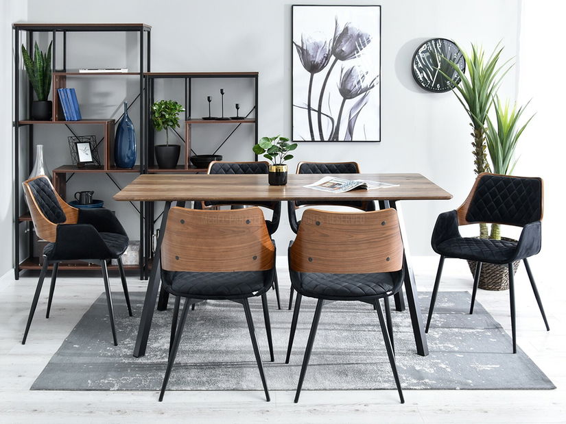 Židle Morgana (ořech tmavý + černá)