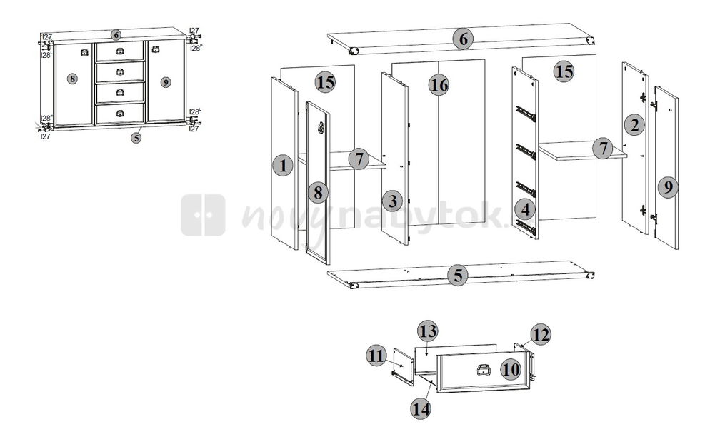 Komoda BRW INDIANA JKOM 2D4S (Borovice antická)