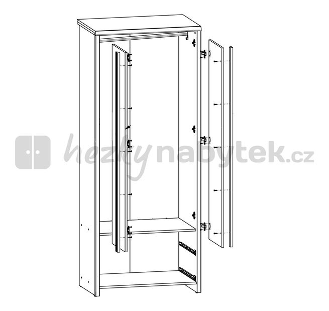 Rohová šatní skříň BRW Caps SZFN2D