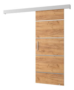 Posuvné dveře 90 cm Sharlene IV (craft zlatý + bílá matná + stříbrná)