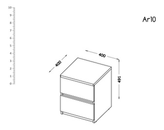 Noční stolek typ AR10 Alishia (bílá)