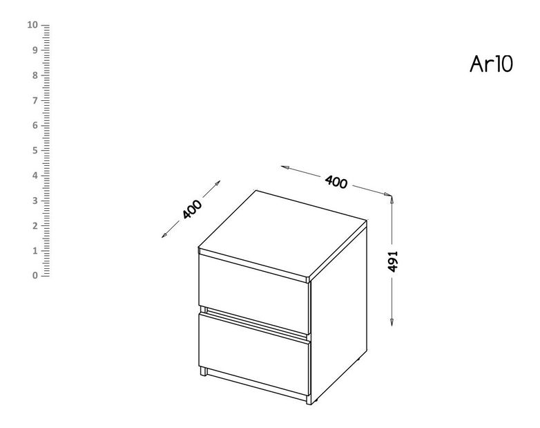 Noční stolek typ AR10 Alishia (bílá)