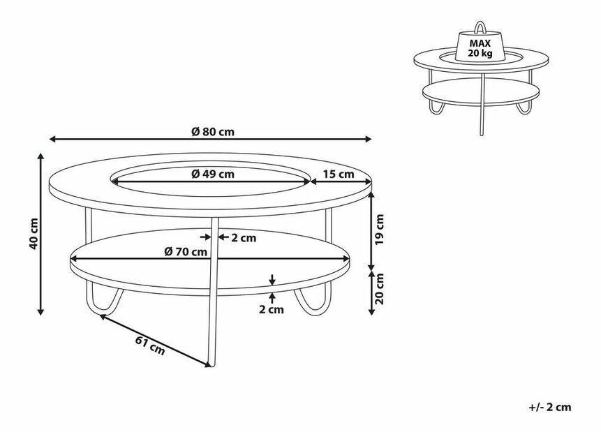 Konferenční stolek CHIRICO (bílá)