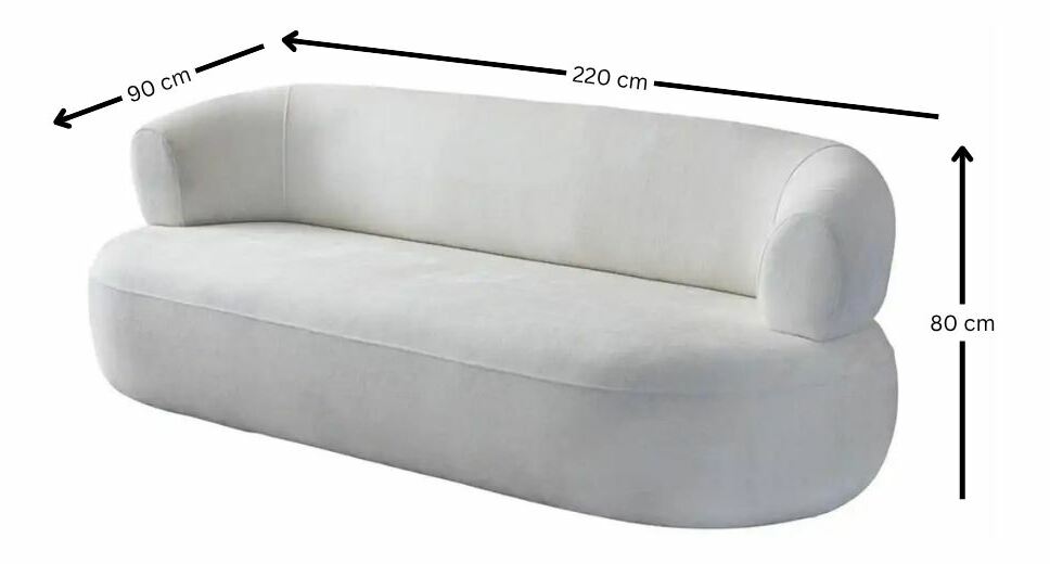 Rozkládací pohovka Puffyna (krémová) (s úl. prostorem)