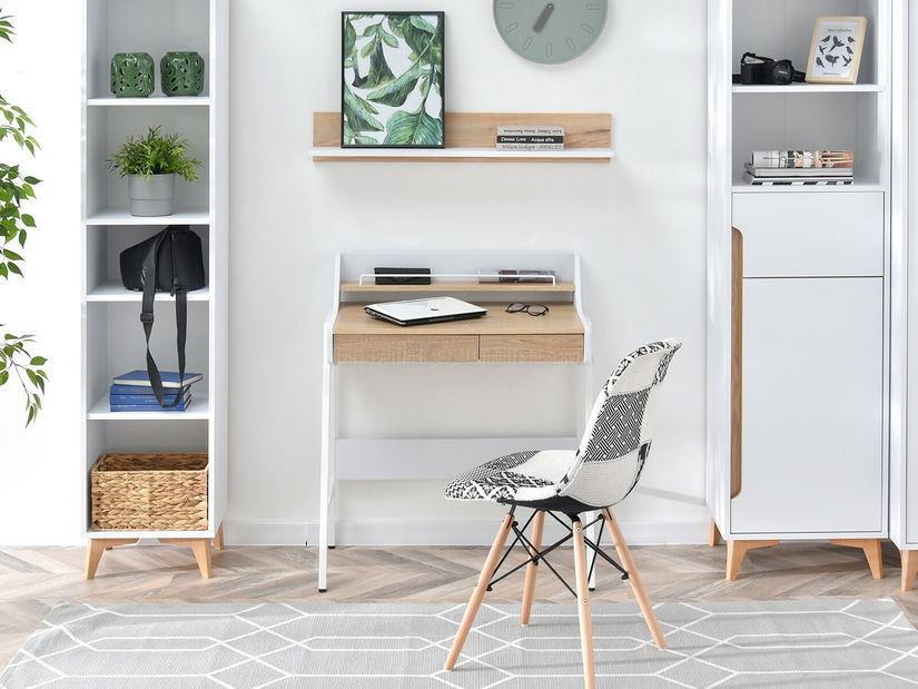 PC stolek Borge (dub + bílá)