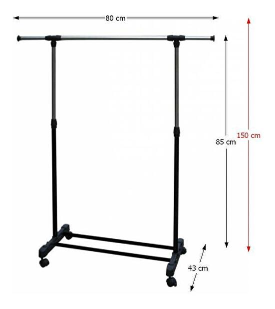 Věšák na kolečkách Naron (černá) *výprodej