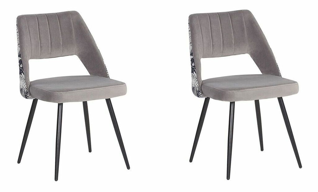 Set 2 ks. jídelních židlí ASHLEY (světle šedá)