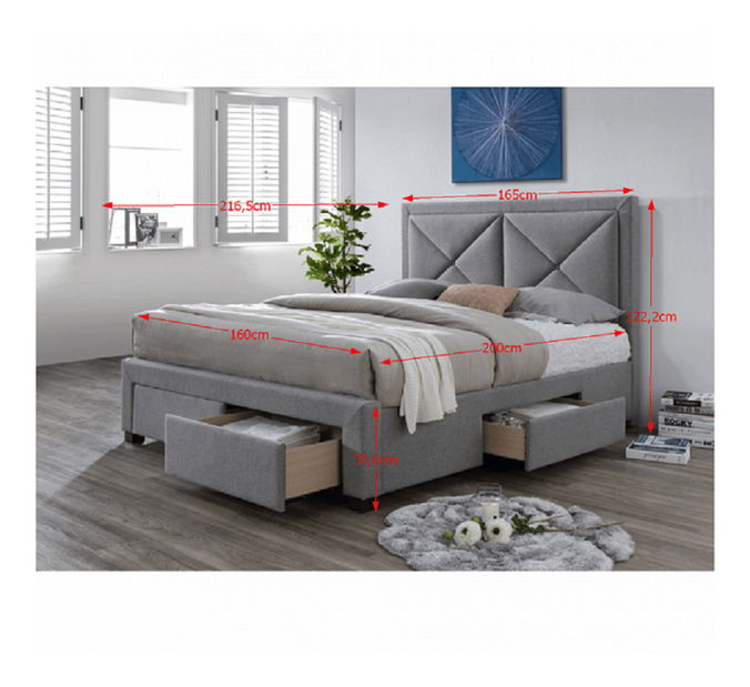 Manželská postel 160 cm Grupo (s roštem a úl. Prostorem)