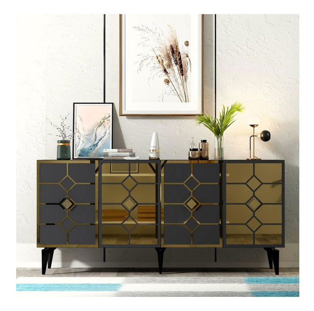 Skříňka Kavesi 1 (antracit + zlatá)