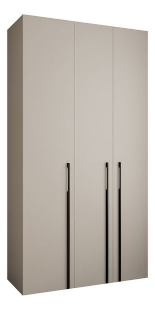 Šatní skříň 130 cm Carmela 50-3 (kašmír + černá)