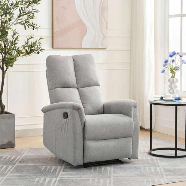 Polohovací křeslo Temor (světle šedá)