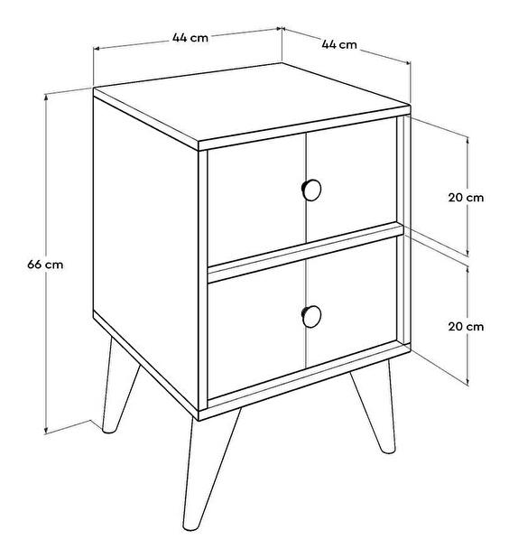 Noční stolek Kodikas (dub + vícebarevné)