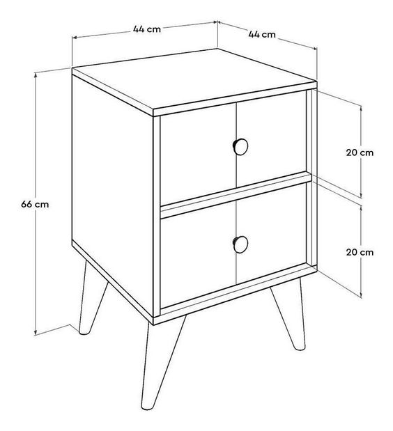Noční stolek Kiran 2 (dub + vícebarevné)