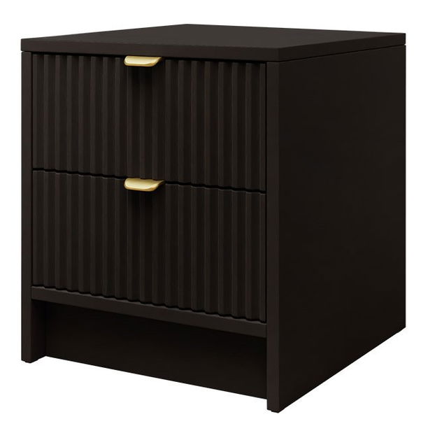 Noční stolek Rozoma 2SZ (černý molet + zlatá)