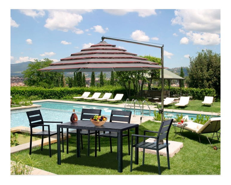 Záhradný nábytok Gurduk 1 + 4 (čierna)