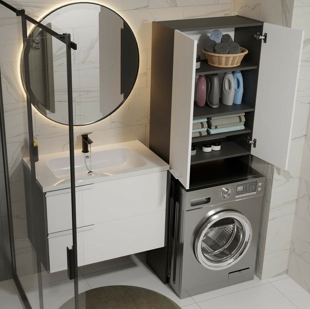 Skříňka nad pračku Perdieron 2 (antracit + bílá)