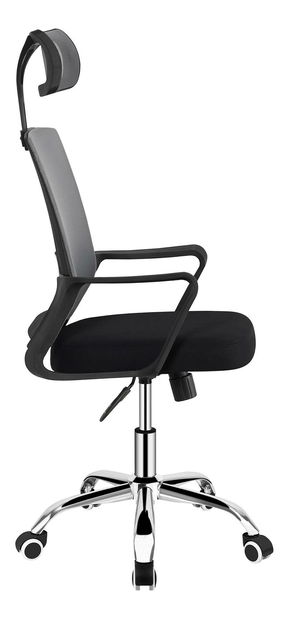 Kancelářské křeslo Děkan (světle šedá + černá + chromová)
