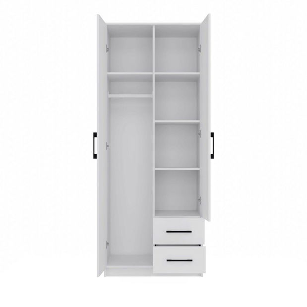 Šatní skříň Rigidez 1 (bílá) (se zrcadlem)