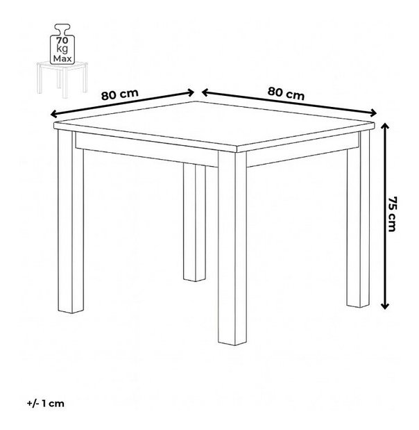 Jídelní stůl Dubblino 80 (přírodní)