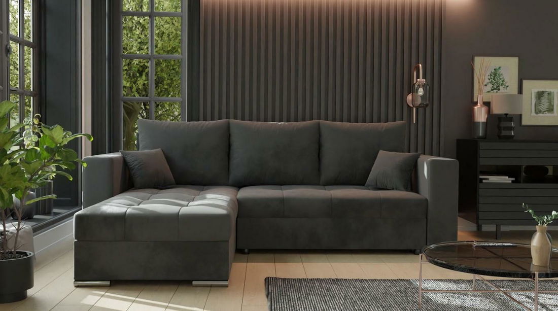 Rohová sedačka Josie (L) (tmavě šedá)