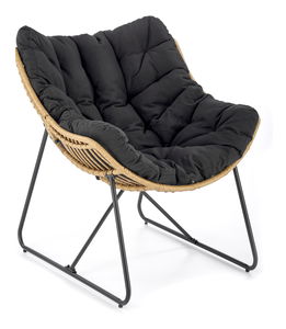 Zahradní křeslo Whiskass (naturální + černá)