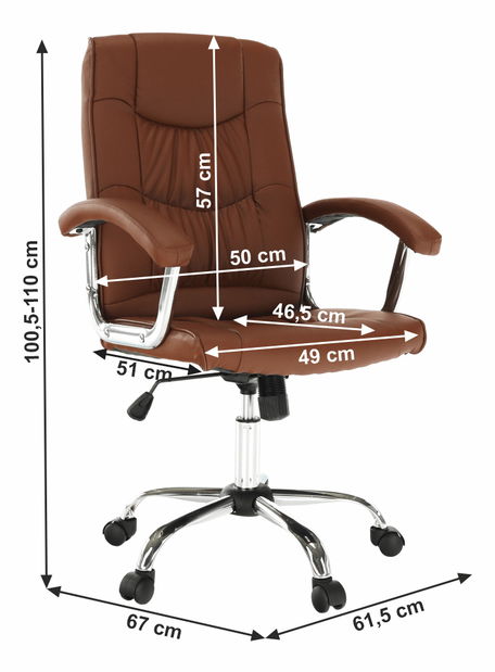 Kancelářské křeslo Lien 1658LC (ekokůže hnědá)