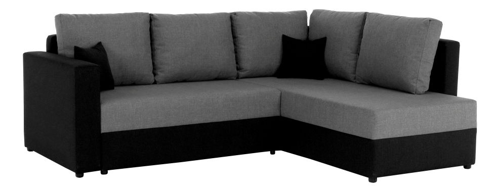 Rohová sedací souprava Udan černá + svetlošedá (P)