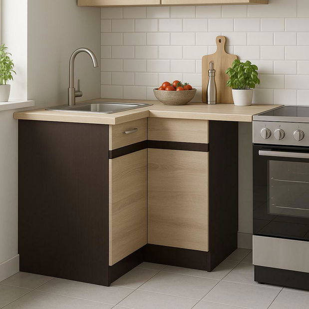 Dolní kuchyňská skříňka, rohová Lenna LV-12 (sonoma světlá) (P)