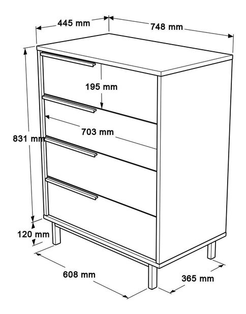 Komoda Otto 17 (bílá + černá)