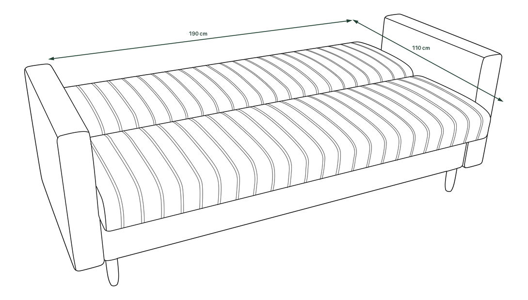 Pohovka trojsedačka Meadow (modrá)