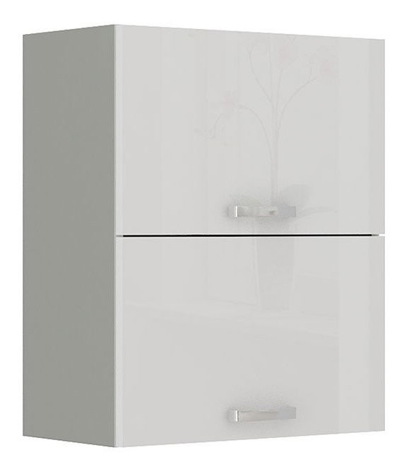 Horní kuchyňská skříňka Milo 60 GU-72 (šedá + bílý lesk)