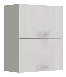 Horní kuchyňská skříňka Milo 60 GU-72 (šedá + bílý lesk)