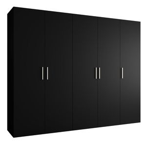 Šatní skříň 250 cm Borry 1 (černá + stříbrná)