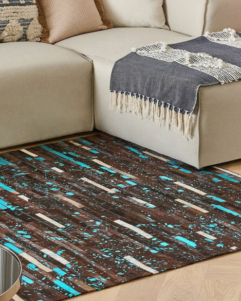 Koberec 140x200 cm KASE (kůže) (hnědá)