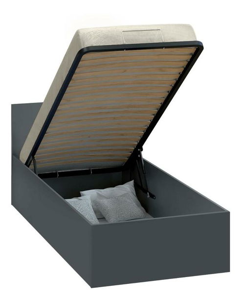 Jednolůžková postel 90 cm Discutibles (grafit) (s roštem) (s úl. prostorem)